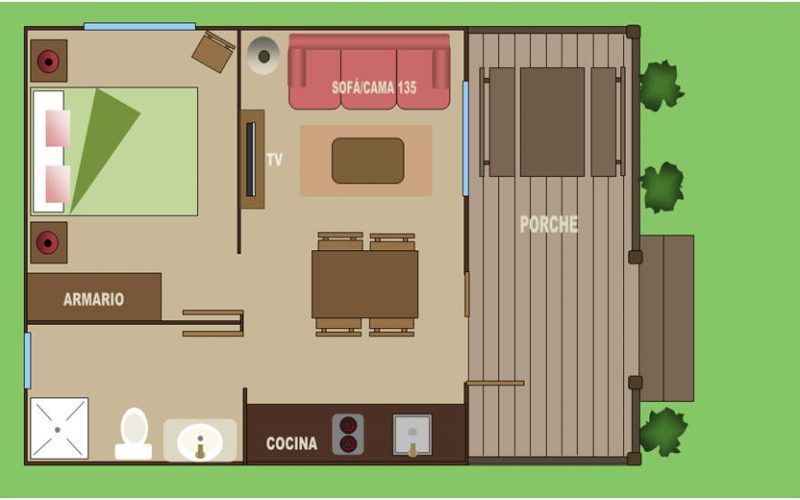 Nuestros bungalós están en el Complejo Turístico ubicado en Madrigal de la Vera, en la Garganta de Alardos