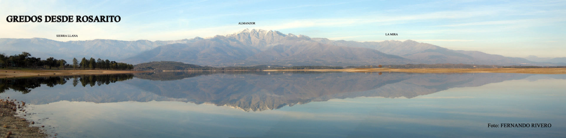 Panorámica Gredos desde el pantano de Rosarito Valle del Tiétar Gredos