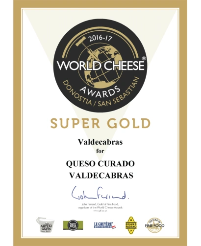 WORLD CHEESE AWARDS 2016-17 SUPER GOLD / QUESO CURADO VALDECABRAS